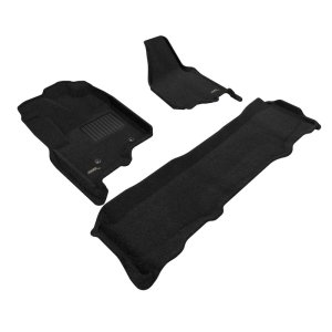 Ford F-250 Floor Mat Set - Front + Rear - 3D MAXpider - Kagu - Black - `12-`16